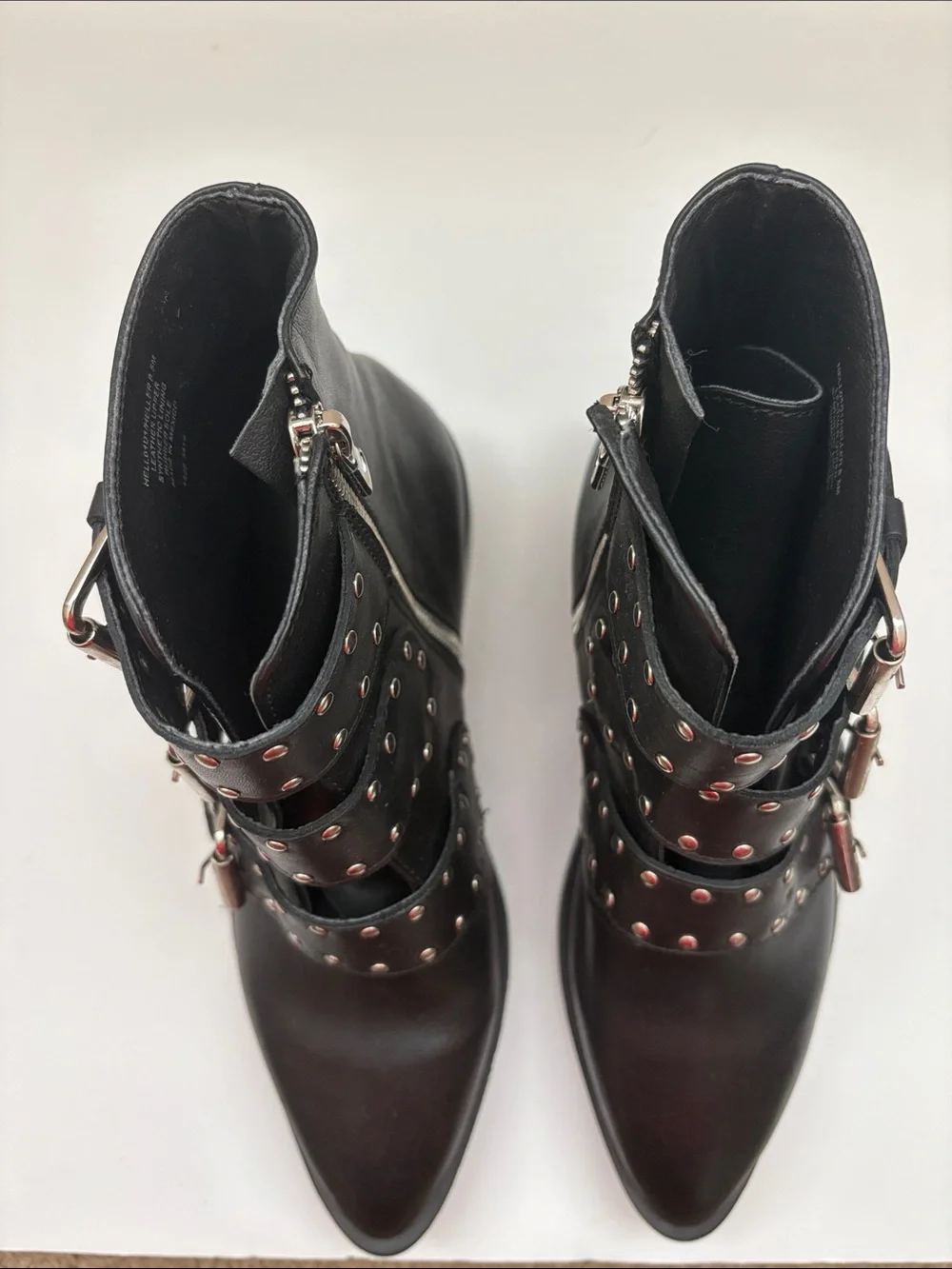Steven Women's Black Studded Buckle Ankle Boots Size 8.5